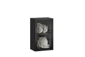Навесной кухонный шкаф Герда 450 стекло 279.330.000.092 (Чёрный/Чёрный) в Симферополе