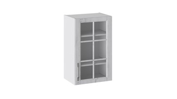 Кухонный шкаф Прованс (Белый глянец/Санторини светлый) со стеклом В_72-45_1ДРс в Симферополе