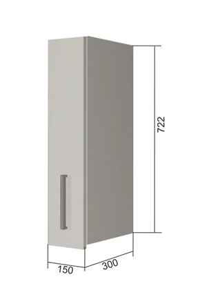 Шкаф навесной В7 15, Сатин/Белый в Симферополе - изображение