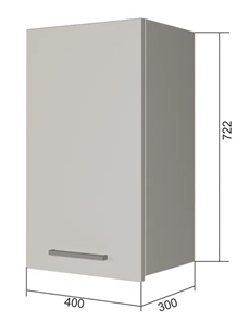 Кухонный шкаф В7 40, Сатин/Белый в Симферополе
