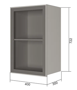 Кухонный шкаф В7 40, Стекло/Антрацит в Симферополе
