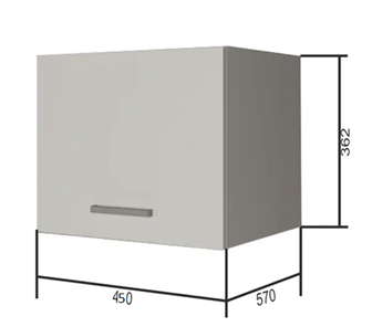 Кухонный шкаф ВГ45Г, Белое гладкое Ламарти/Антрацит в Симферополе