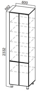 Шкаф-пенал распашной Стайл, П600г(2332), МДФ в Симферополе