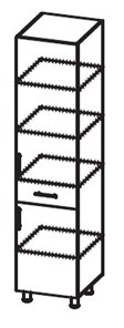 Шкаф-пенал с ящиком Модерн А40 МДФ глянец, металлик, премиум в Симферополе