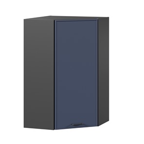 Настенный угловой шкаф высокий Индиго ЛД 298.620.000.159, Чёрный/Тёмно-синий в Симферополе