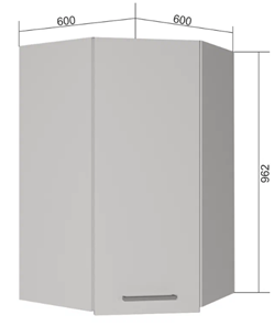 Кухонный шкаф угловой ВУ9, Бетон пайн/Антрацит в Симферополе