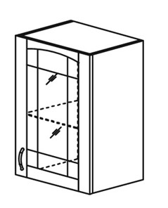 Кухонный шкаф Кантри настенный однодверный с полкой со вставкой из стекла 718*500*320мм в Симферополе