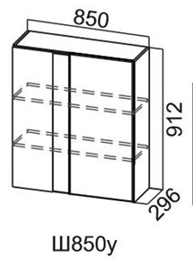 Кухонный навесной шкаф Модус, Ш850у/912, галифакс в Симферополе