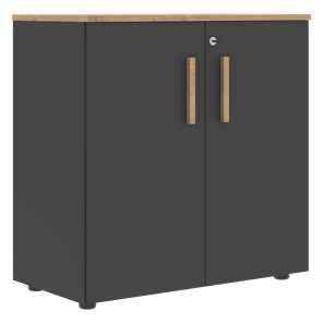 Низкий шкаф широкий с малыми дверцами FORTA Графит-Дуб Гамильтон  FLC 80.1(Z) (798х404х801) в Симферополе