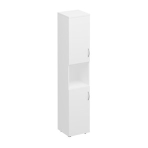 Шкаф для документов узкий 2-дверный с нишей Комфорт КФ, белый премиум (40x38x200) К.384 БП в Симферополе