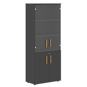 Широкий шкаф высокий FORTA Черный Графит  FHC 80.2(Z) (798х404х1965) в Симферополе