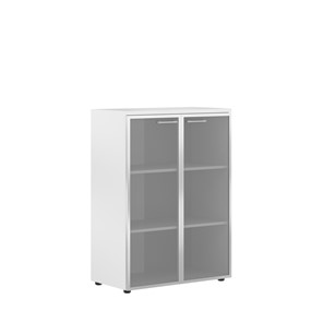 Шкаф средний со стеклянными  дверьми XTEN Белый  XMC 85.7 (850х410х1165) в Симферополе