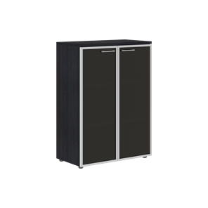 Шкаф средний со стеклянными  дверьми XTEN Дуб Юкон XMC 85.7 (850х410х1165) в Симферополе