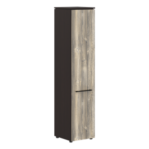 Шкаф колонка с глухой дверью MORRIS  Дуб Базель/Венге Магия MHC 42.1 (429х423х1956) в Симферополе