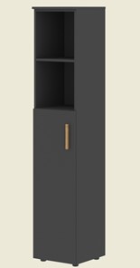 Шкаф колонна высокий с глухой средней дверью левой FORTA Черный Графит  FHC 40.6 (L) (399х404х1965) в Симферополе