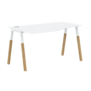 Письменный стол левый FORTA Белый-Белый-Бук  FCT 1367 (L) (1380х900(670)х733) в Симферополе