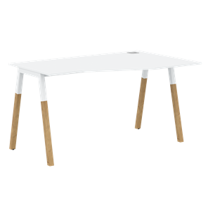 Письменный стол правый FORTA Белый-Белый-Бук  FCT 1367 (R) (1380х900(670)х733) в Симферополе