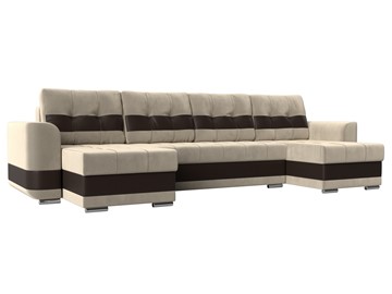 П-образный диван Честер, Бежевый/коричневый (вельвет/экокожа) в Симферополе