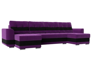 П-образный диван Честер, Фиолетовый/черный (вельвет) в Симферополе