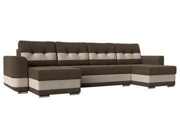 П-образный диван Честер, коричневый/бежевый (рогожка) в Симферополе