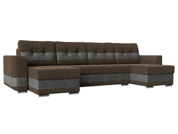 П-образный диван Честер, Коричневый/серый (рогожка) в Симферополе