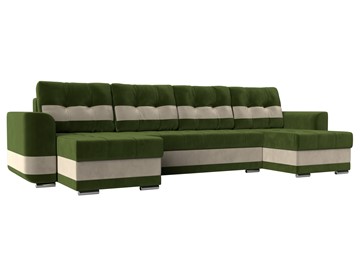 П-образный диван Честер, Зеленый/бежевый (вельвет) в Симферополе