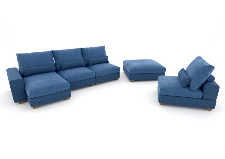 П-образный диван V-10-M П (П1+Д4+Д2+УС+ПС), Memory foam в Симферополе - изображение 2