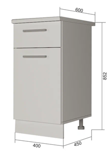 Кухонная тумба НЯ 40, Серый/Антрацит в Симферополе