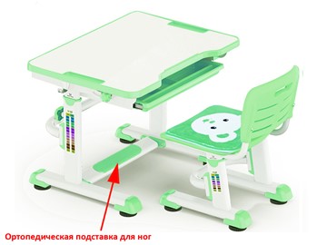 Парта растущая и стул Mealux BD-08 Teddy, green, зеленая в Симферополе