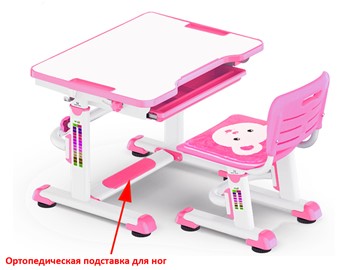 Растущий стол и стул Mealux BD-08 Teddy, pink, розовая в Симферополе