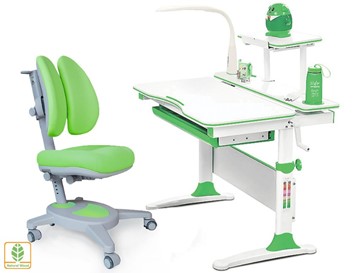Растущая парта + стул Комплект Mealux EVO Evo-30 Z (арт. Evo-30 Z + Y-115 KZ), серый, зеленый в Симферополе