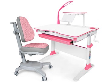 Растущая парта + стул Комплект Mealux EVO Evo-30 BL (арт. Evo-30 BL + Y-115 KBL), серый, розовый в Симферополе