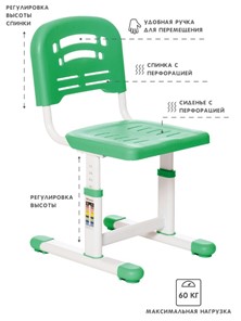 Растущая парта и растущий стул SET HOLTO-17А, зеленый в Симферополе - предосмотр 4