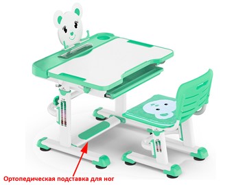 Растущий стол и стул Mealux EVO BD-04 Teddy New XL, green, зеленая в Симферополе